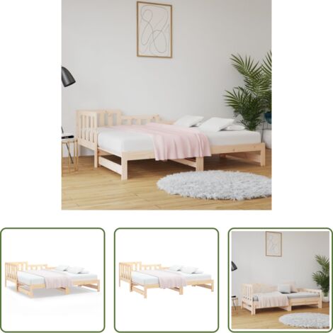 vidaXL Letto estraibile -  Dormeuse Estraibile 2x(90x190) cm Legno Massello di Pino