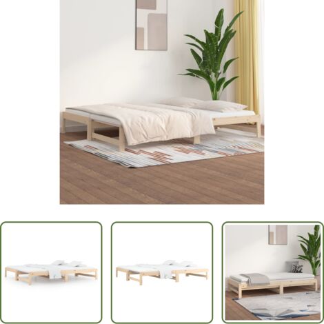 vidaXL Letto estraibile -  Dormeuse Estraibile 2x(90x200) cm Legno Massello di Pino