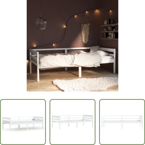 vidaXL Letto estraibile -  Dormeuse Estraibile senza Materasso Bianca Legno Pino 90x200 cm