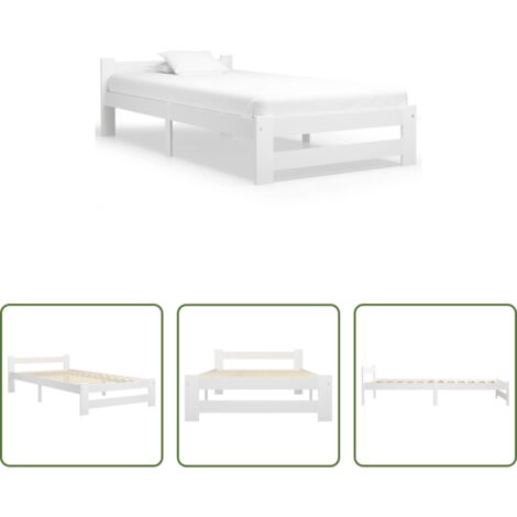 vidaXL Letto estraibile -  Dormeuse Estraibile senza Materasso Bianca Legno Pino 90x200 cm