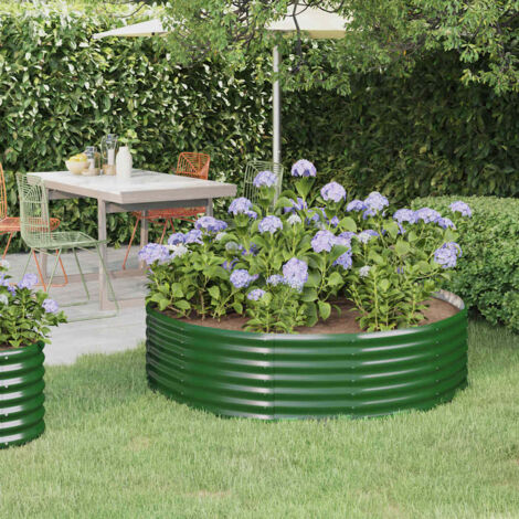 vidaXL Letto Giardino Acciaio Zincato 140x140x36 cm Verde