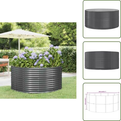 - vidaXL Letto Giardino Acciaio Zincato 140x140x68cm Antracite -