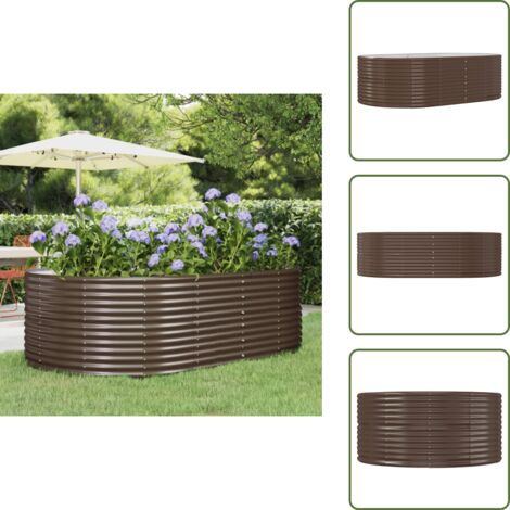 - vidaXL Letto Giardino Acciaio Zincato 212x140x68 cm Marrone -