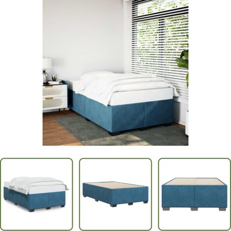 vidaXL Letto -  Giroletto Blu 120x190 cm in Velluto
