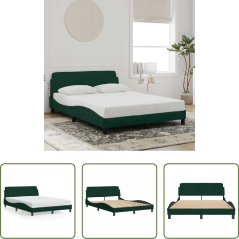 vidaXL Letto -  Giroletto Dover Verde Scuro 120x200 cm in Velluto