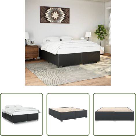 vidaXL Letto -  Giroletto Nero 200x200 cm in Similpelle