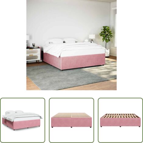 vidaXL Letto -  Giroletto Rosa 180x200 cm in Velluto