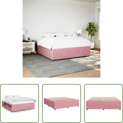 vidaXL Letto -  Giroletto Rosa 200x200 cm in Velluto