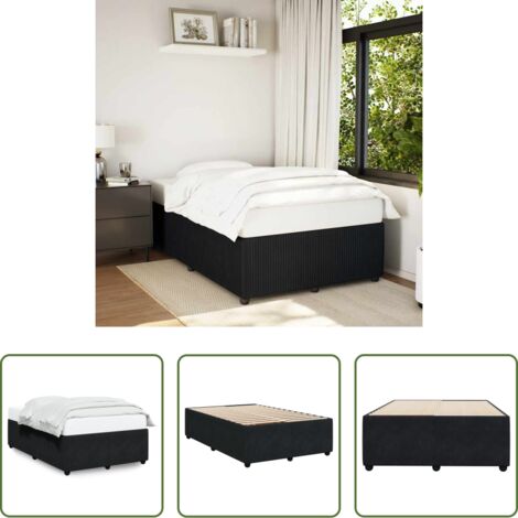 vidaXL Letto -  Giroletto senza Materasso Nero 120x190 cm Velluto