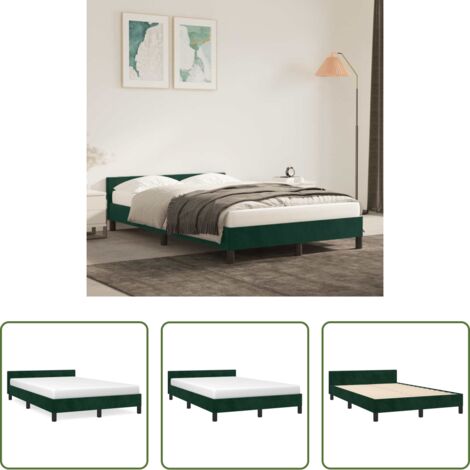 vidaXL Letto -  Giroletto senza Materasso Verde Scuro 120x200 cm in Velluto