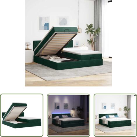 vidaXL Letto giroletto -  Struttura Letto Pouf con Materassi 200x200 cm Velluto