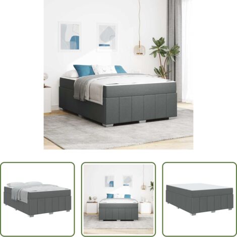 vidaXL Letto grigio scuro -  Struttura del letto Grigio scuro 160 x 200 cm Tessuto