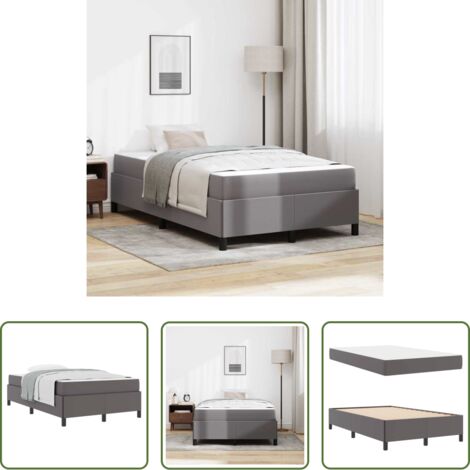 vidaXL Letto grigio -  Struttura del letto con materasso Grigio 120 x 190 cm Tessuto