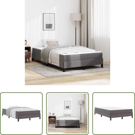 vidaXL Letto grigio -  Struttura del letto con materasso Grigio 120 x 200 cm Tessuto
