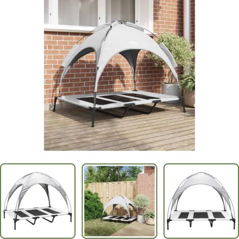 vidaXL Letto in acciaio -  Letto per Cani Grigio Argento 122 x 93 x 106,5 cm Acciaio