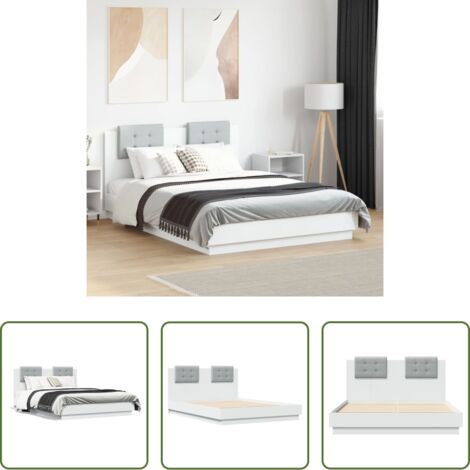 vidaXL Letto in legno -  Giroletto con Testiera Bianco 120x190 cm in Legno Multistrato