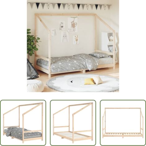 vidaXL Letto in legno -  Giroletto per Bambini 90x200 cm in Legno Massello di Pino