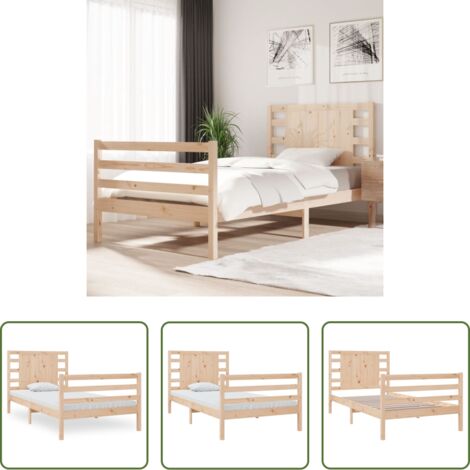 vidaXL Letto in legno -  Giroletto senza Materasso 90x200 cm in Legno Massello di Pino