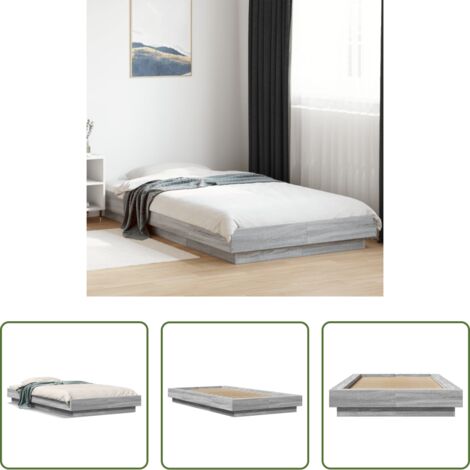 vidaXL Letto in legno -  Giroletto senza Materasso Rovere Sonoma 90x190 cm