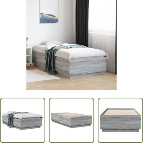 vidaXL Letto in legno -  Giroletto senza Materasso Rovere Sonoma 90x190 cm