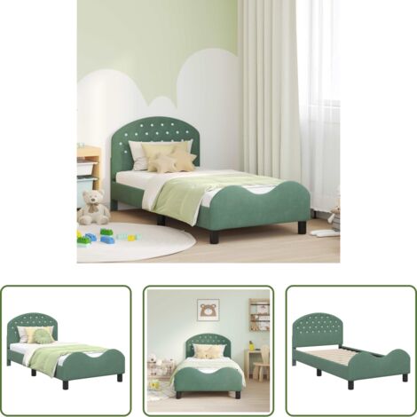 vidaXL Letto in legno ingegnerizzato -  Struttura letto bambini con testata Verde Mare 80 x 160 cm