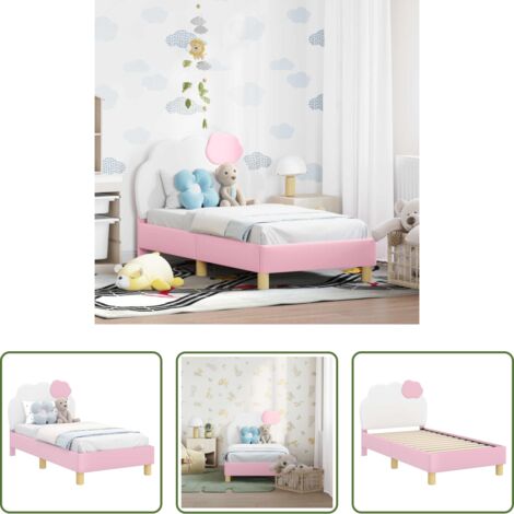 vidaXL Letto in legno ingegnerizzato -  Struttura letto per bambini con testata Rosa 70 x 140 cm PU