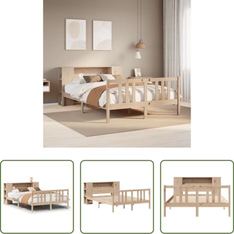 vidaXL Letto in legno -  Letto Libreria senza Materasso 135x190 cm in Legno di Pino