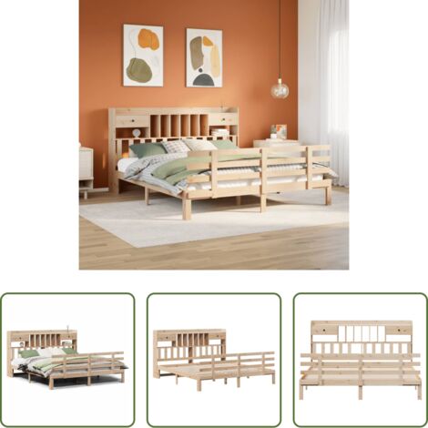 vidaXL Letto in legno -  Letto Libreria senza Materasso 180x200 cm in Legno di Pino