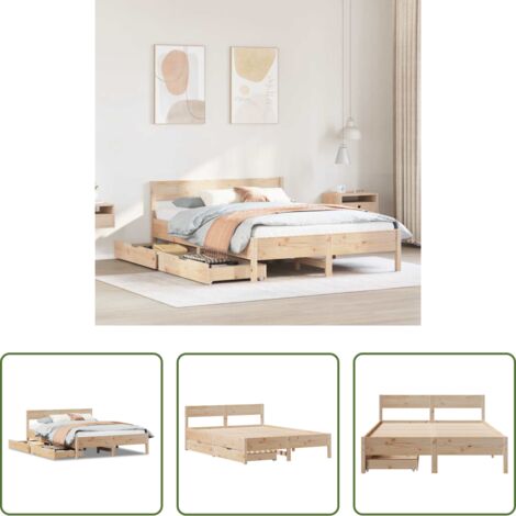 vidaXL Letto in legno -  Letto senza Materasso 120x190 cm in Legno Massello di Pino