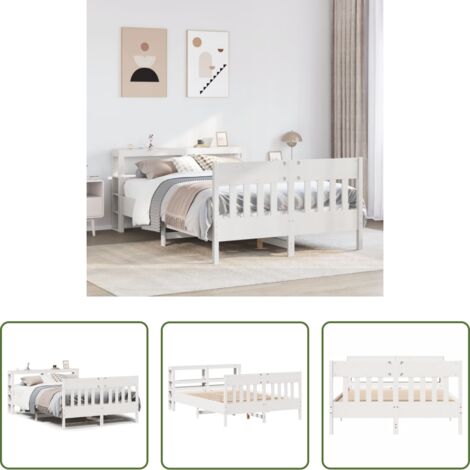 vidaXL Letto in legno -  Letto senza Materasso Bianco 120x190 cm Legno Massello di Pino