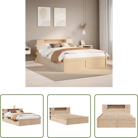 vidaXL Letto in legno massello -  Letto senza Materasso 135x190 cm in Legno Massello di Pino