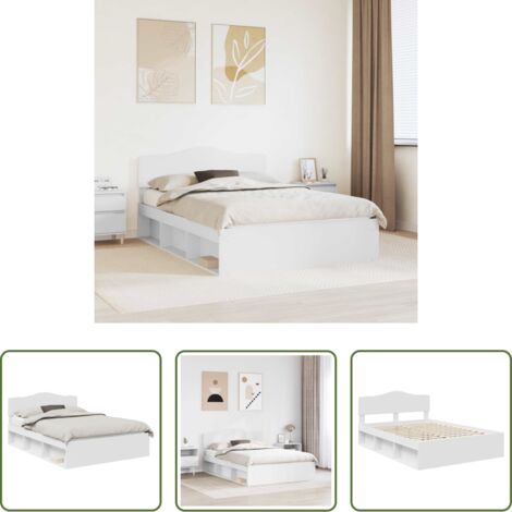 vidaXL Letto in legno massello -  Struttura del letto Bianco 140 x 200 cm Pino massello