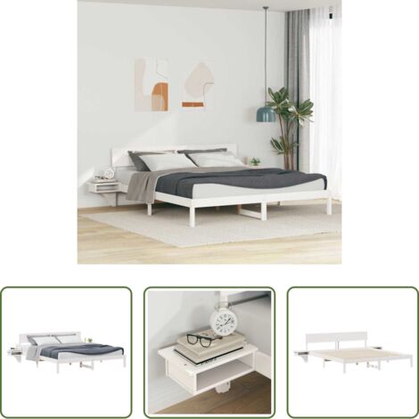 vidaXL Letto in legno massello -  Struttura del letto Bianco 180 x 200 cm Pino massello