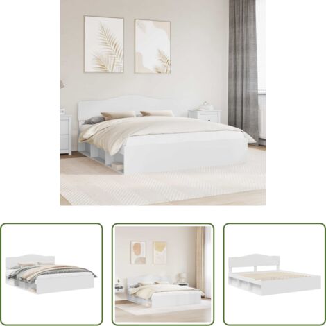 vidaXL Letto in legno massello -  Struttura del letto Bianco 200 x 200 cm Pino massello