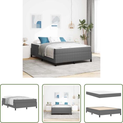 vidaXL Letto in legno - Struttura del letto Grigio chiaro 140 x 200 cm Tessuto