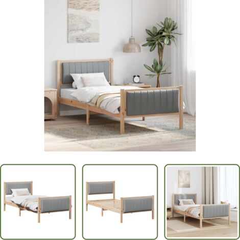 vidaXL Letto in legno -  Struttura del Letto Marrone e grigio chiaro 90 x 190 cm