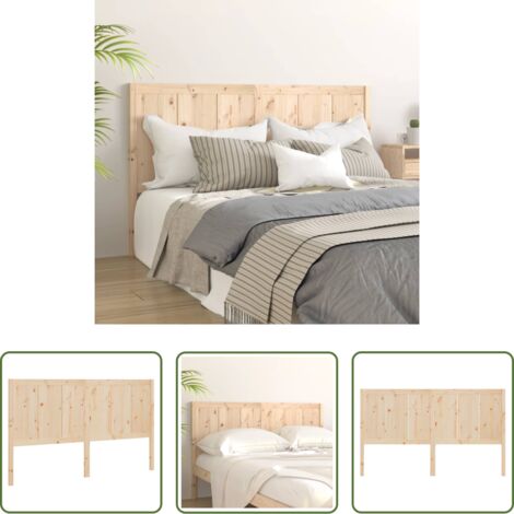 vidaXL Letto in legno -  Testiera per Letto 155,5x4x100 cm in Legno Massello di Pino