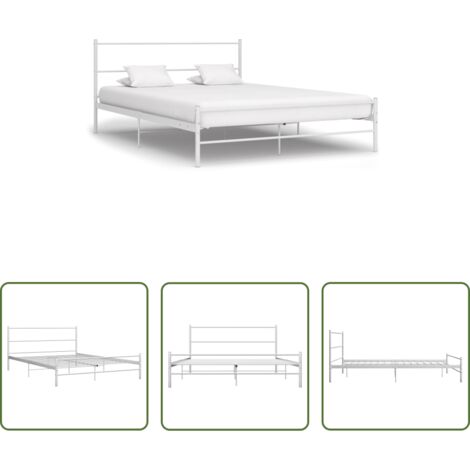vidaXL Letto in metallo -  Giroletto Bianco in Metallo 140x200 cm
