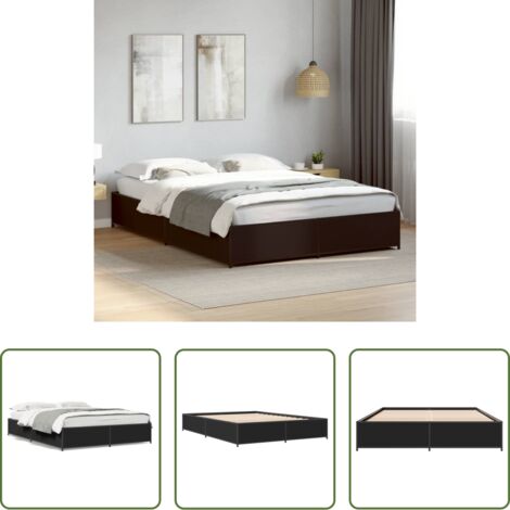 vidaXL Letto in metallo -  Giroletto Nero 140x200 cm in Legno Multistrato e Metallo