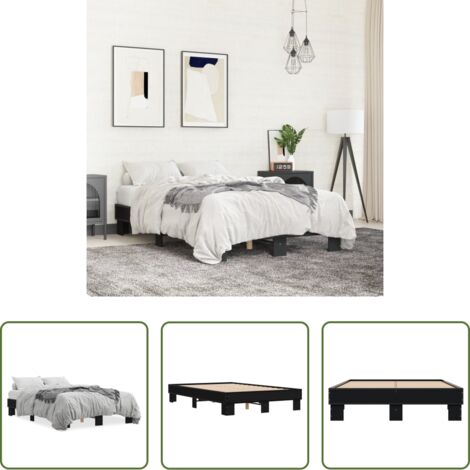 vidaXL Letto in metallo -  Giroletto Nero 140x200 cm in Legno Multistrato e Metallo