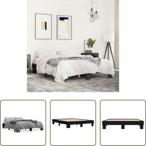 vidaXL Letto in metallo -  Giroletto Nero 150x200 cm in Legno Multistrato e Metallo