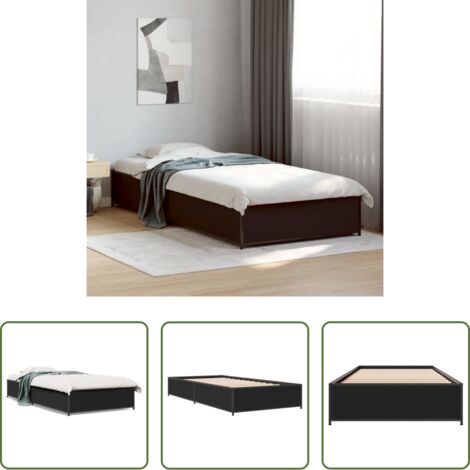 vidaXL Letto in metallo -  Giroletto Nero 90x190 cm in Legno Multistrato e Metallo