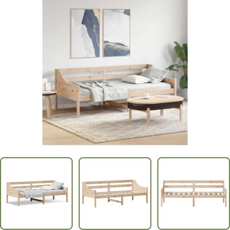 vidaXL Letto in pino -  Dormeuse senza Materasso 80x200 cm in Legno Massello di Pino