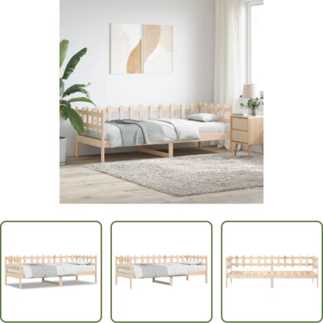 vidaXL Letto in pino -  Dormeuse senza Materasso 90x190 cm in Legno Massello di Pino