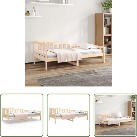 vidaXL Letto in pino -  Dormeuse senza Materasso 90x200 cm in Legno Massello di Pino