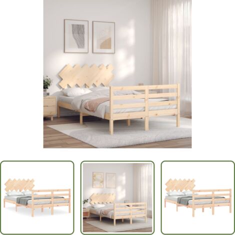 vidaXL Letto in pino -  Giroletto con Testiera 120x200 cm in Legno Massello