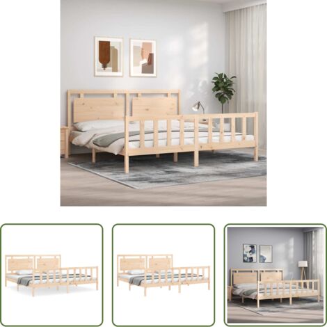 vidaXL Letto in pino -  Giroletto con Testiera 180x200 cm in Legno Massello