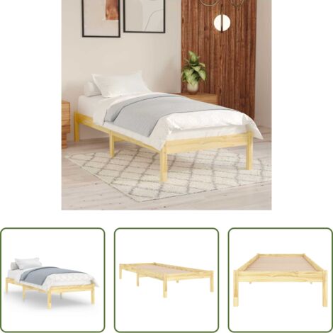 vidaXL Letto in pino -  Giroletto in Legno Massello 75x190 cm Small Single