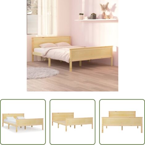 vidaXL Letto in pino -  Giroletto in Legno Massello di Pino 140x200 cm