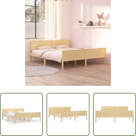 vidaXL Letto in pino -  Giroletto in Legno Massello di Pino 180x200 cm